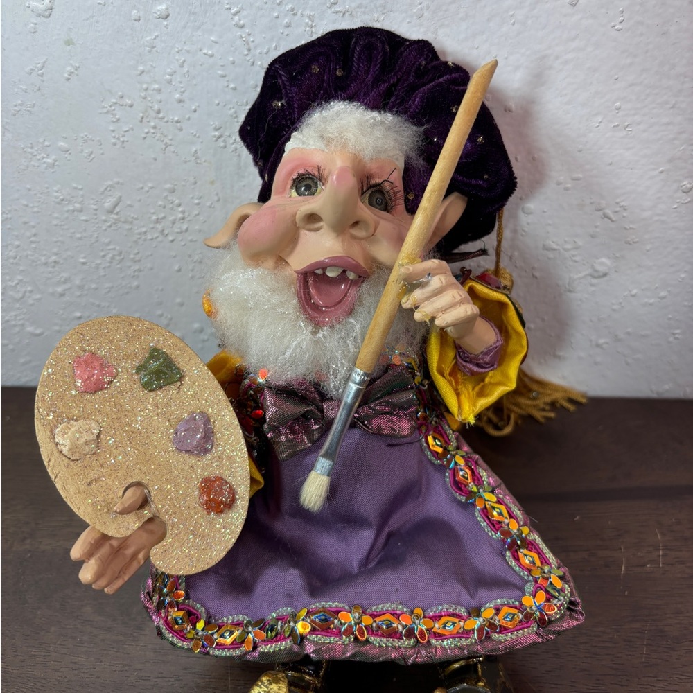 Mark Roberts Purple and Gold Artist Figurine